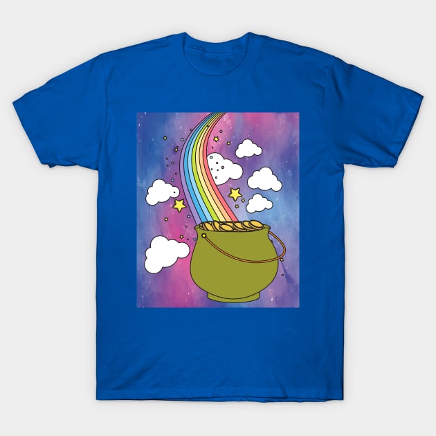 Rainbow With Boiler Pot Full Of Gold T-Shirt by flofin